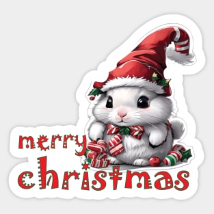 christmas cute bunny Sticker